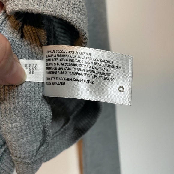 Wild Fable Crop Top Long Sleeve Grey Waffle Texture Size L - Picture 5 of 9